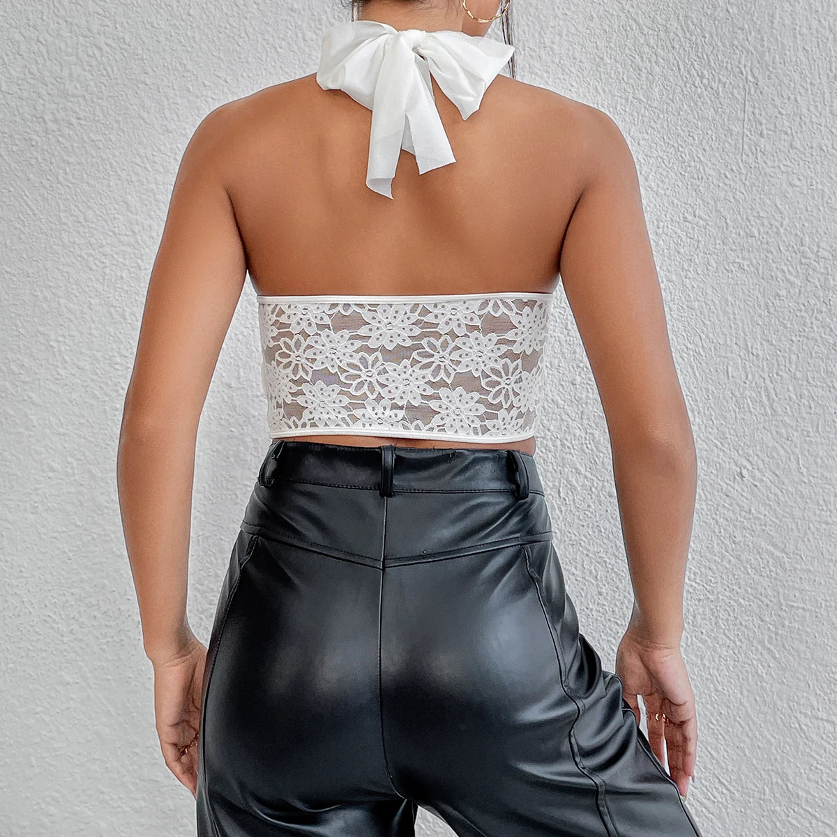 Crop Tops Sexy Cross Halter-Neck Slim Women Backless Blouse