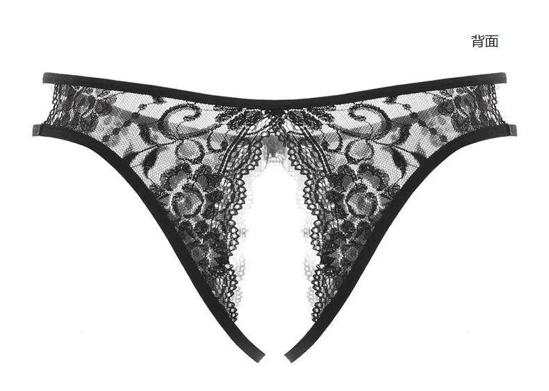 Noir Whisper Open Crotch Panties