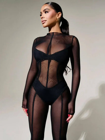 Mesh See Through Black Bodycon