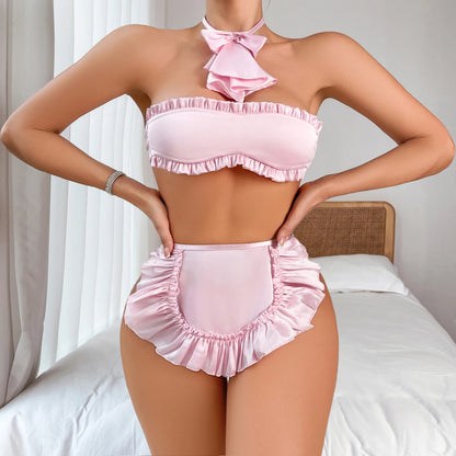 Cute Maid Sexy Strapless Bra Set