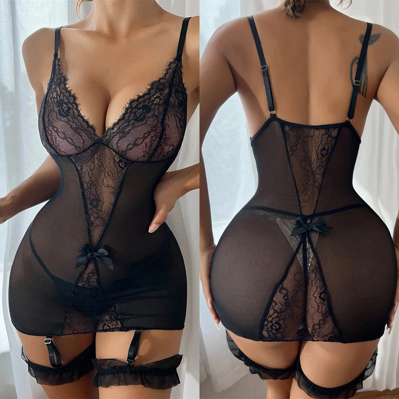 Lace Garnet Glow Lingerie Set