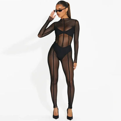 Mesh See Through Black Bodycon