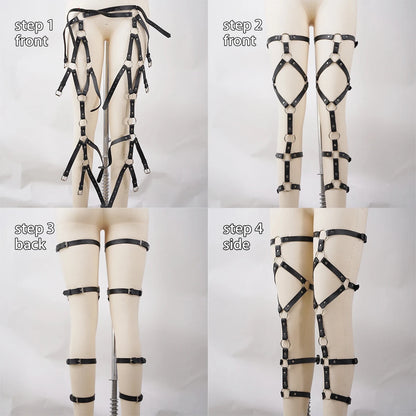 Street Fashion Leather Suspender for Legs