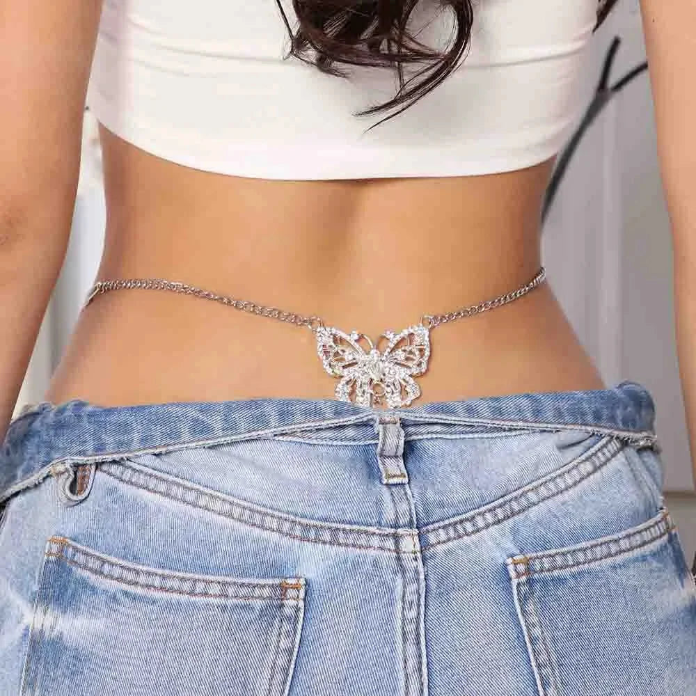 Shine Crystal Butterfly Waist Chain