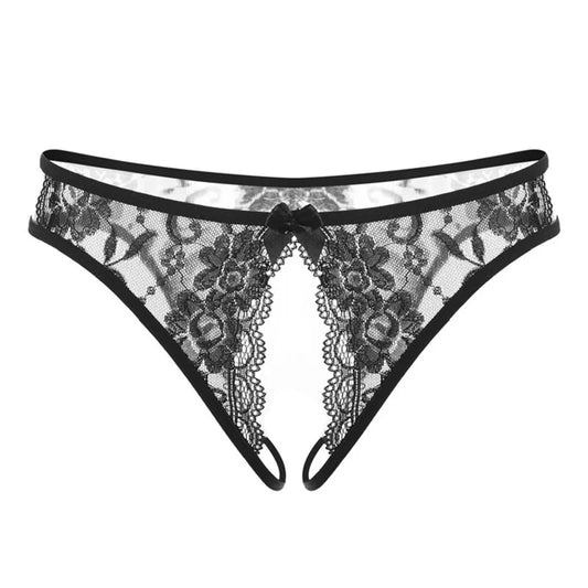 Noir Whisper Open Crotch Panties