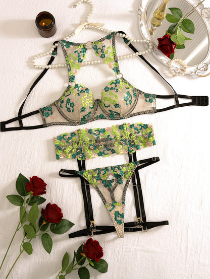 Romantic Embroidered Lingerie Set