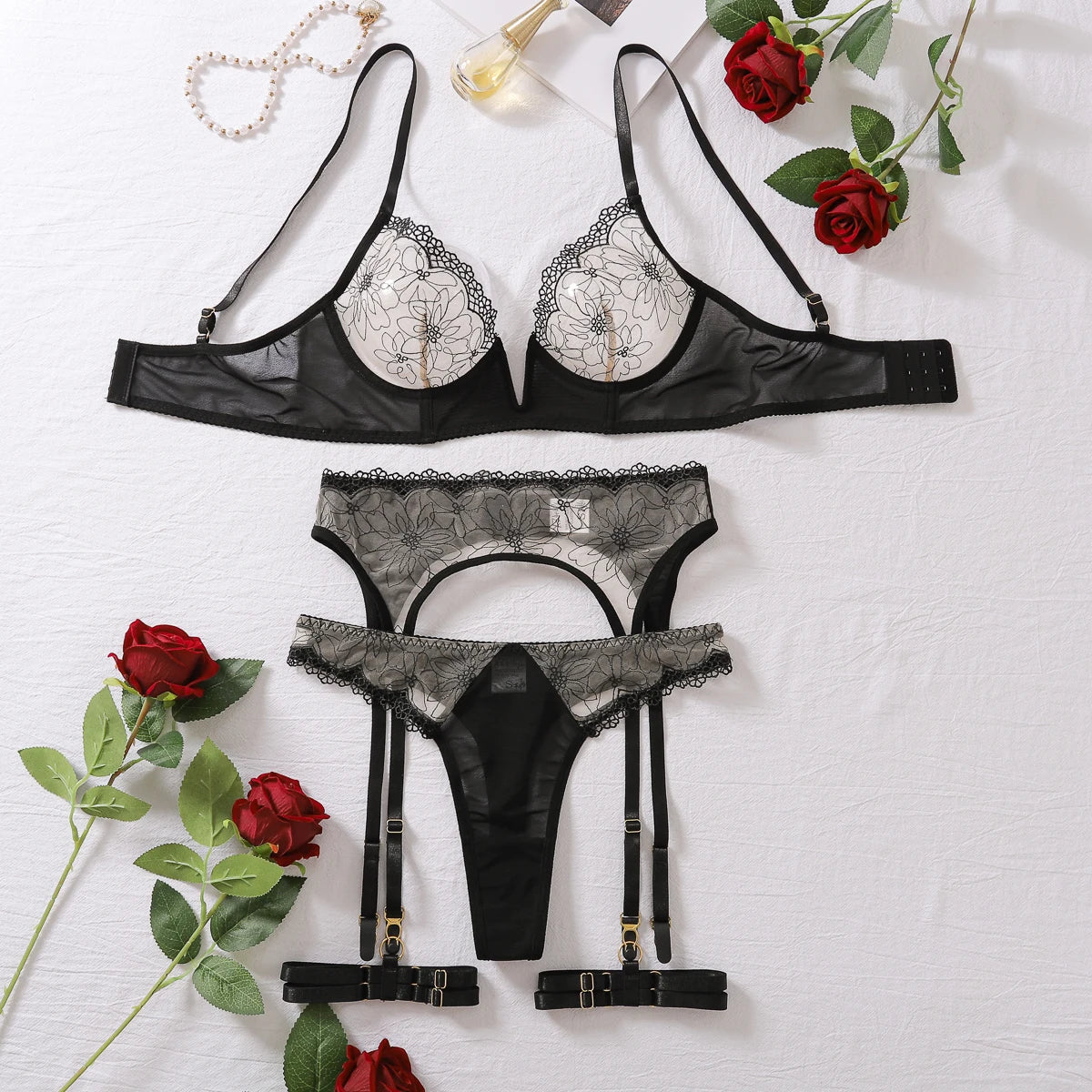 Floral Lace Lingerie Set