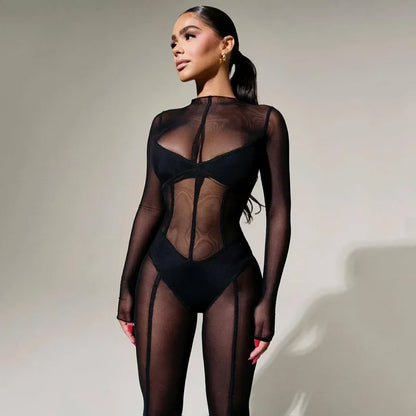 Mesh See Through Black Bodycon